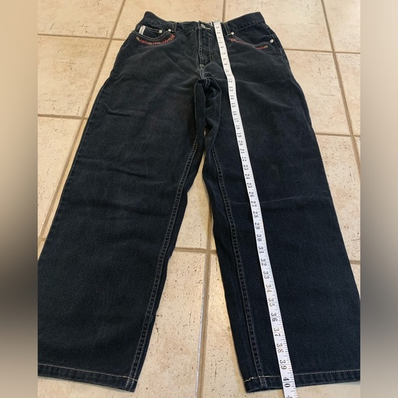 Vintage Nevada Jeans by Sears, Dark Wash, Embroidered Wide Leg, Size 14 - Picture 6 of 7